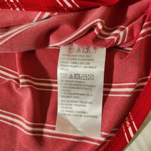 Susan Graver Women Oversized Flare Sleeve Red Striped V-Neck Blouse SZ XL Casual - Picture 15 of 15